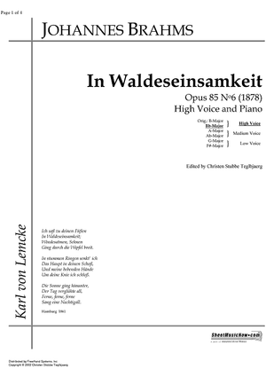 In Waldeseinsamkeit Op.85 No. 6