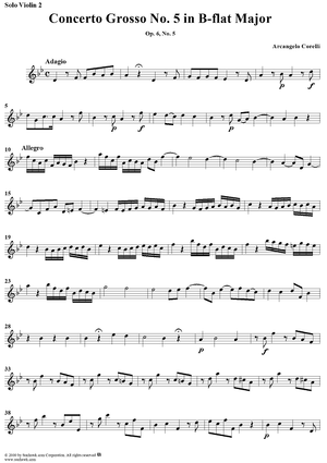 Concerto grosso No. 5 in B-flat major,  Op. 6, No. 5 - Solo Violin 2