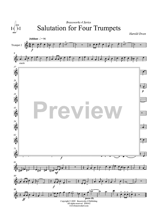 Salutation For Four Trumpets - Trumpet 2