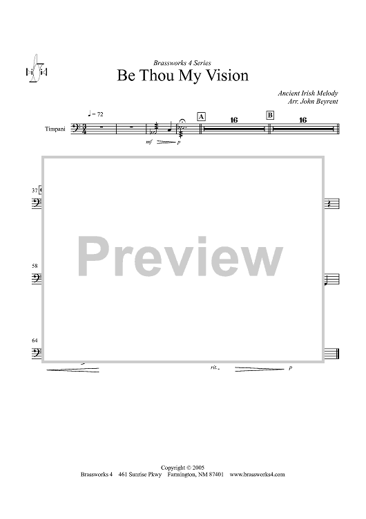 Be Thou My Vision - Timpani