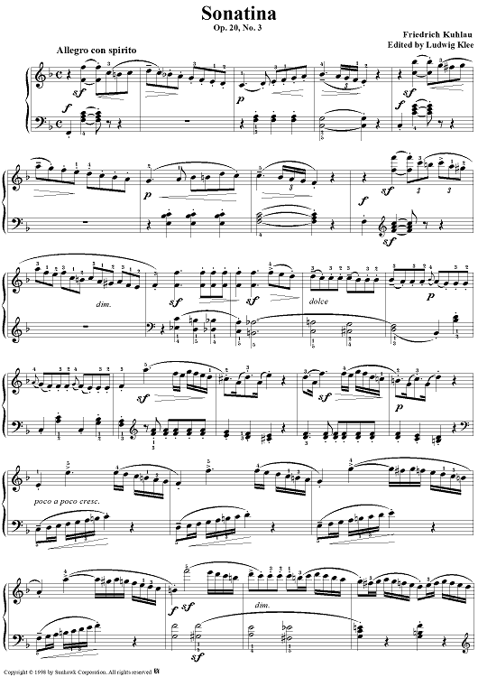 Three Sonatinas, op. 20, no. 3: Allegro con spirito