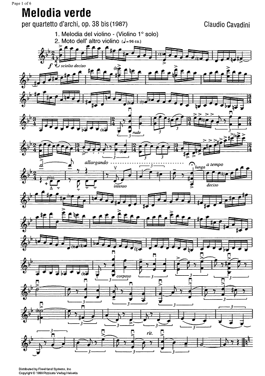 Melodia verde Op.38 bis - Violin 2