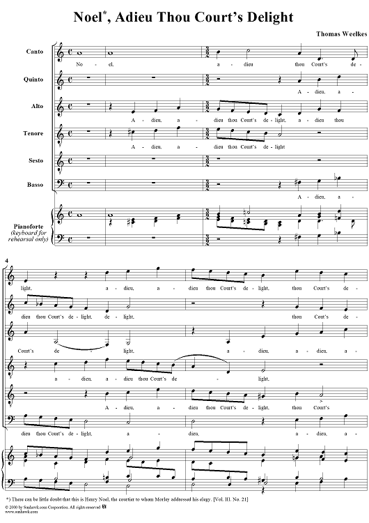 Noel, Adieu Thou Court's Delight