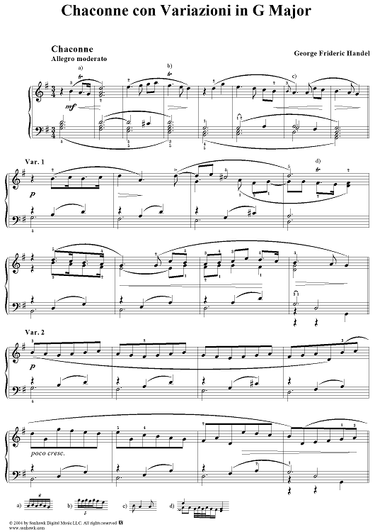 3 Lecons: Chaconne con Variazioni in G Major (Allegro moderato)