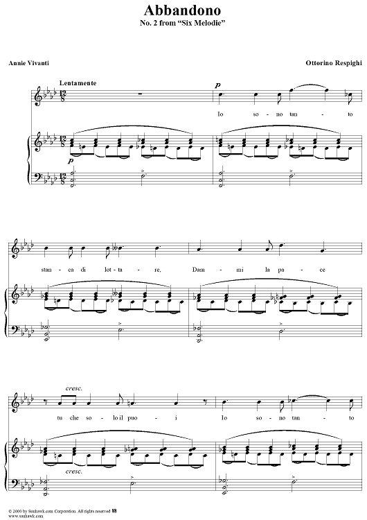 6 Melodie, No. 2: Abbandono,  P089