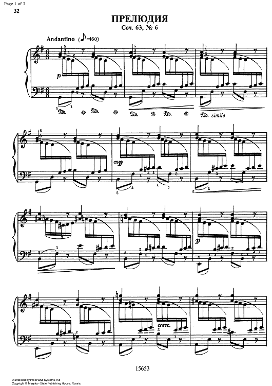 Prelude G Major Op.63 No. 6
