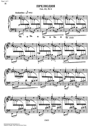 Prelude G Major Op.63 No. 6