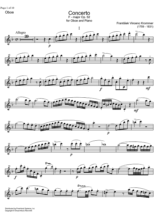 Concerto F Major Op.52 - Oboe