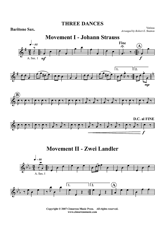 Three Dances - Baritone Sax