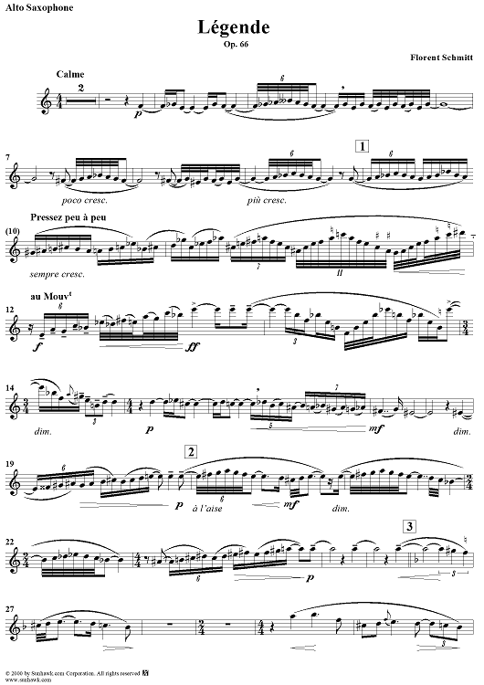 Légende - Alto Sax - Alto Saxophone