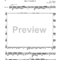 Concerto Grosso, Op. 3, No. 2 - Largo - Horn in F