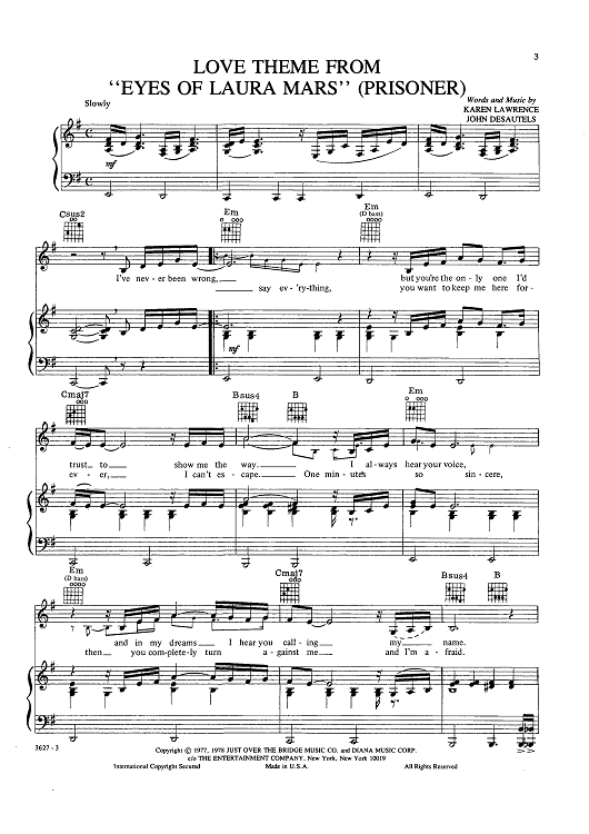 Love Theme From "Eyes Of Laura Mars" (Prisoner)