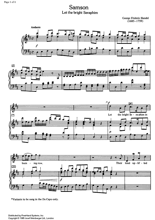 Let the brigth Seraphim from Samson