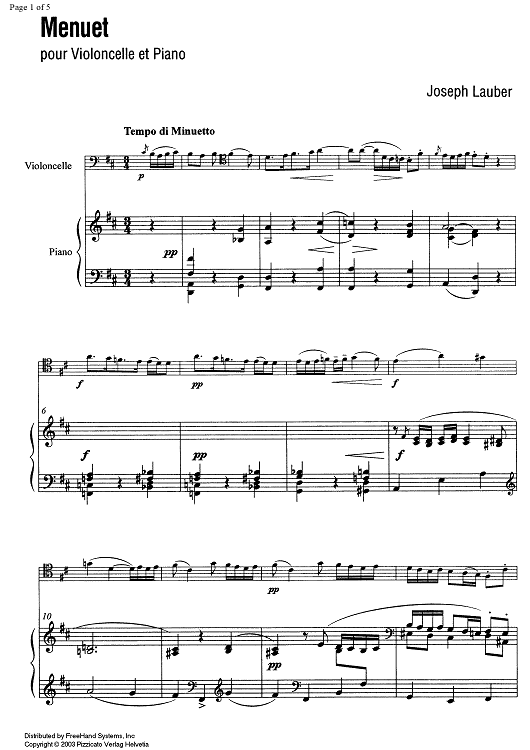 Menuet - Score