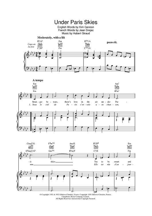 Under Paris Skies (Sous Le Ciel De Paris)