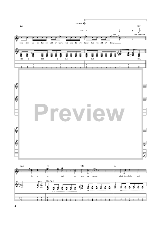 Violent Pornography Sheet Music by System Of A Down for Guitar Tab Sheet Music Now