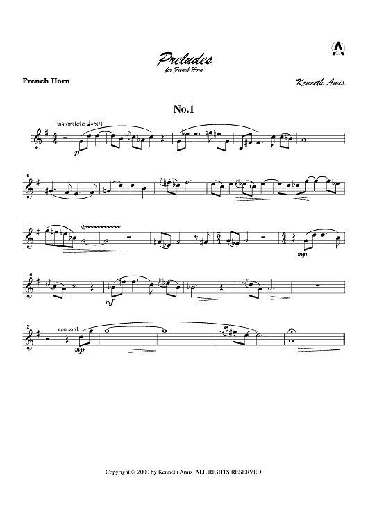 Preludes, Nos. 1-5 - French Horn