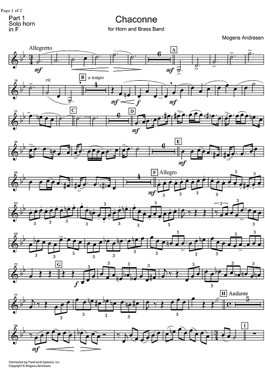 Chaconne - Solo Horn in F