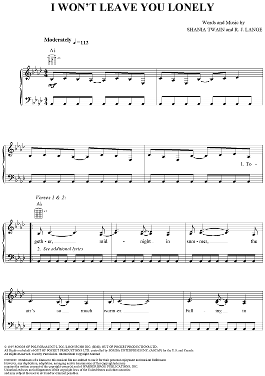 I Won't Leave You Lonely