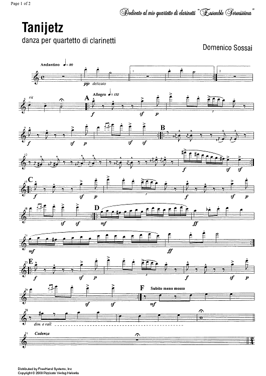 Tanijetz - B-flat Clarinet 1