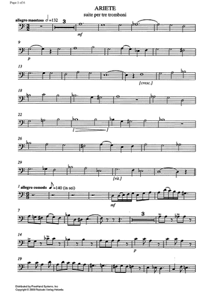 Sedici Trii - Tenor Trombone 2