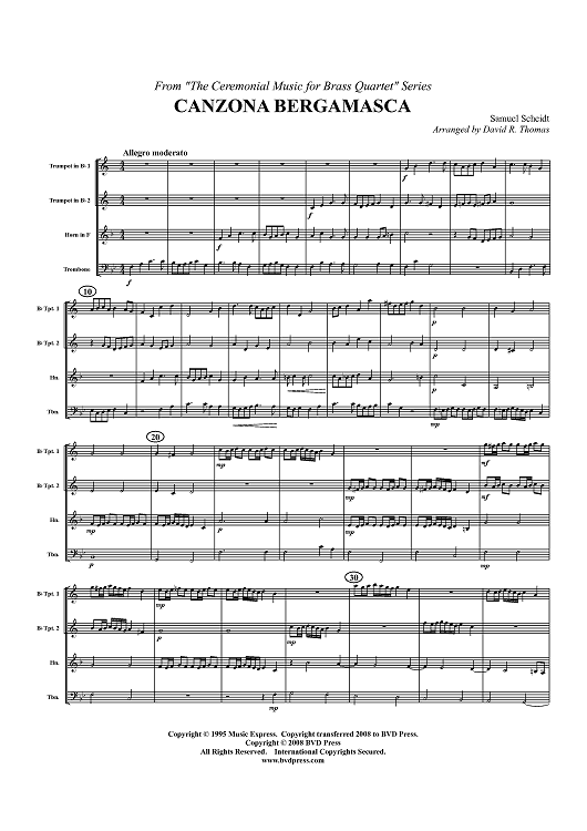 Canzona Bergamasca - Score