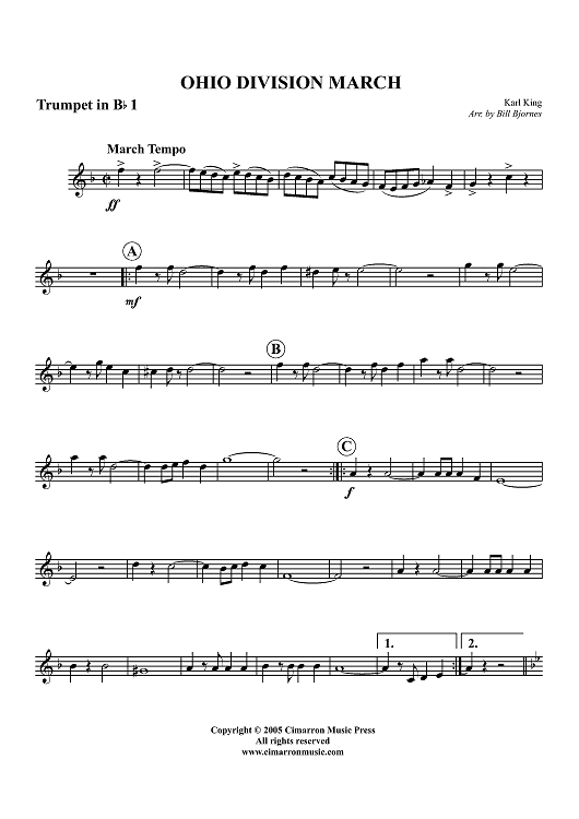 Ohio Division March - Trumpet 1 in B-flat