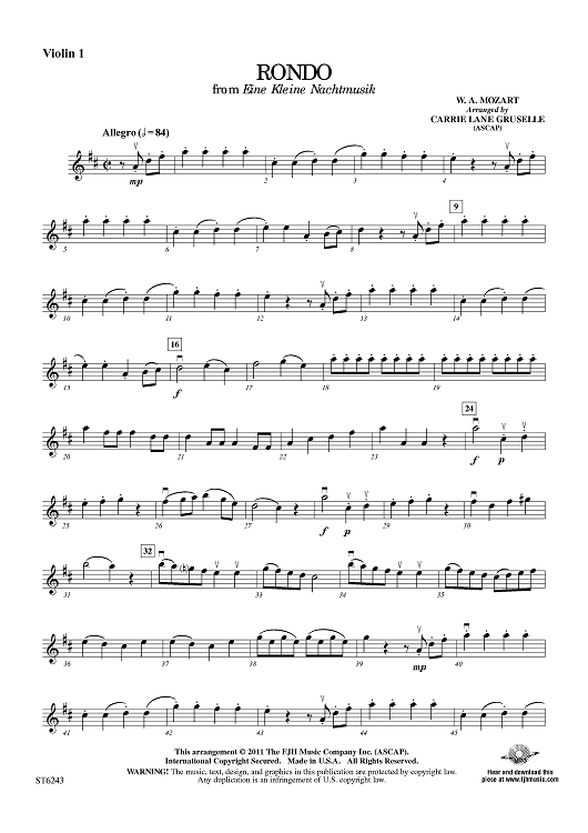 Rondo from Eine Kleine Nachtmusik - Violin 1