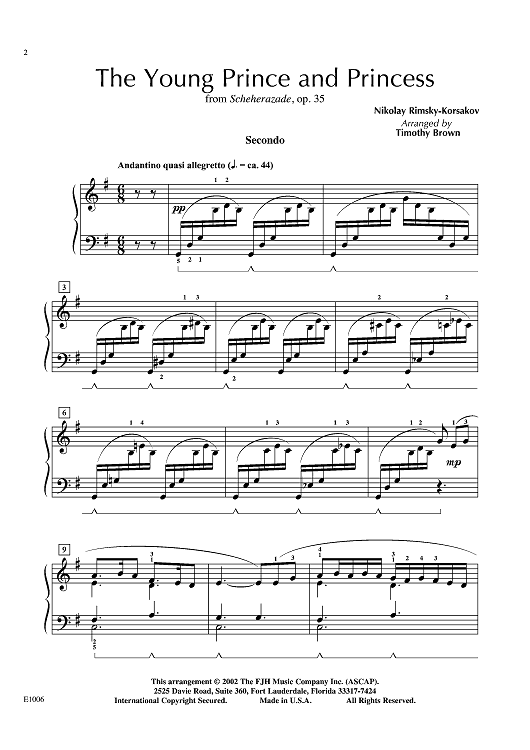 The Young Prince and Princess from Rimsky-Korsakov's Scheherazade