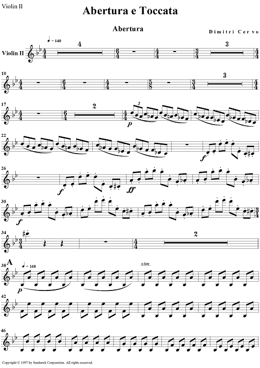 Abertura e Toccata - Violin 2