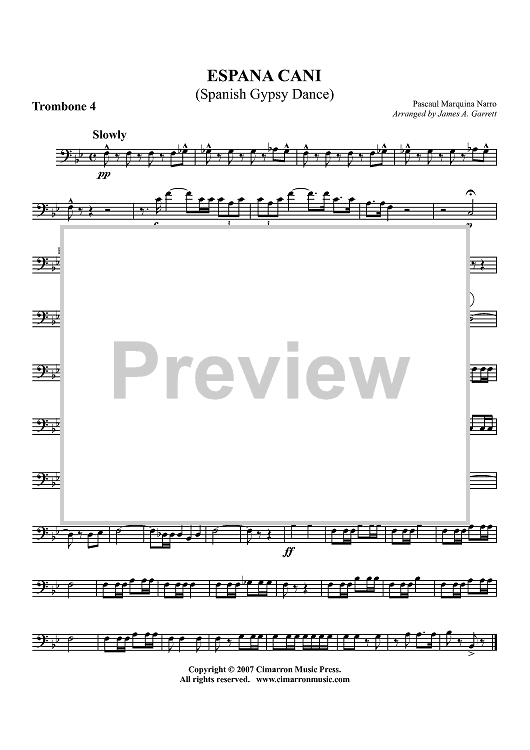 Espana Cani (Spanish Gypsy Dance) - Trombone 4