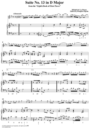 Suite No. 13 in D Major - Piano Score