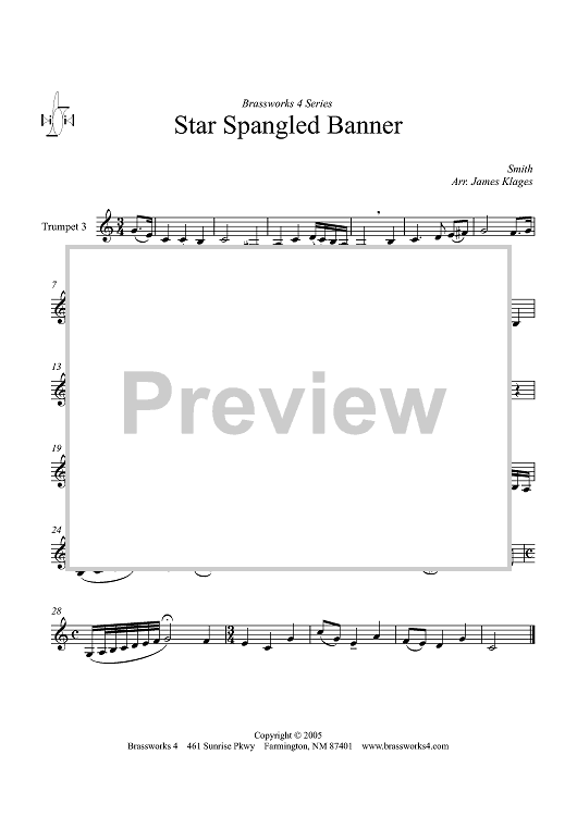 Star-Spangled Banner - Trumpet 3