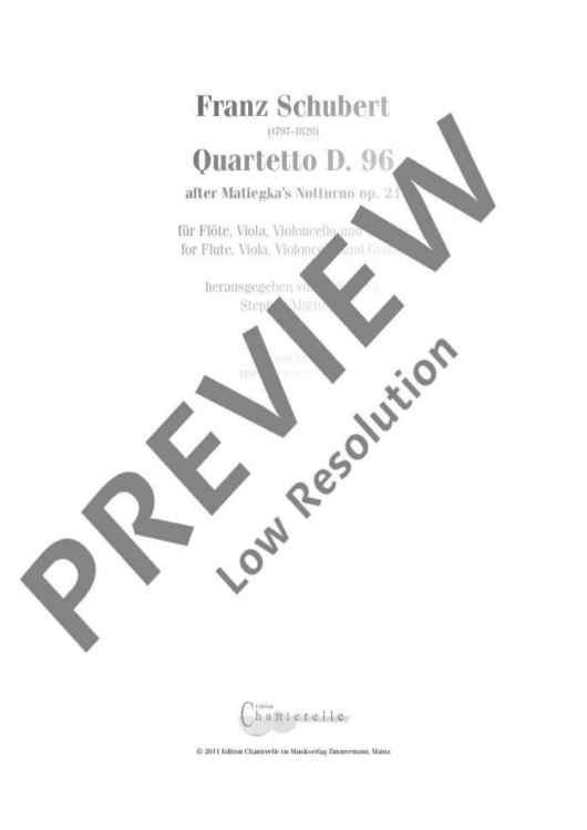 Quartetto after Matiegka's Notturno - Score and Parts