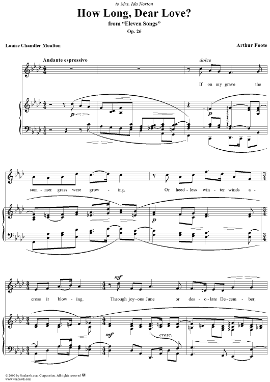 How Long, Dear Love? (from "Eleven Songs"), Op. 26