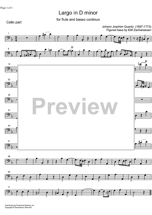 Largo in d minor - Cello