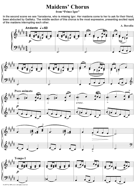 Prince Igor.  6. Maidens’ Chorus