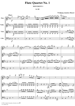 Flute Quartet No. 1, Movement 1 - Score
