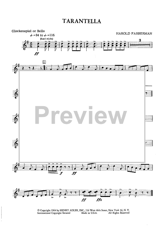Tarentella - Glockenspiel/Bells