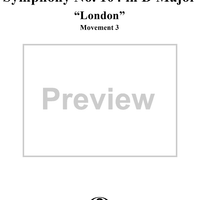 Symphony No. 104 in D major ("London")  movt. 3 - Hob1/104 - Full Score