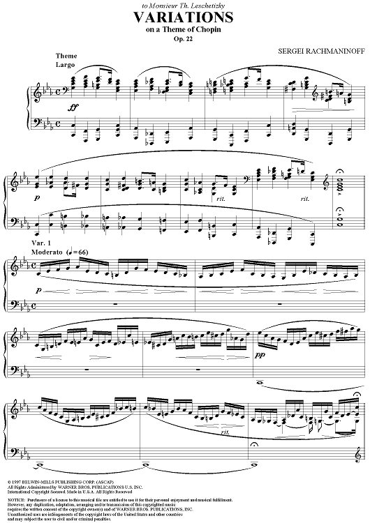 Variations on a Theme of Chopin, Op. 22