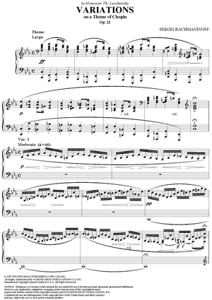 Variations on a Theme of Chopin, Op. 22