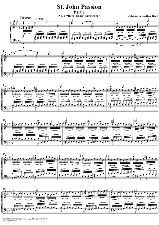 St. John Passion: Part I, No. 1, "Herr, unser Herrscher"