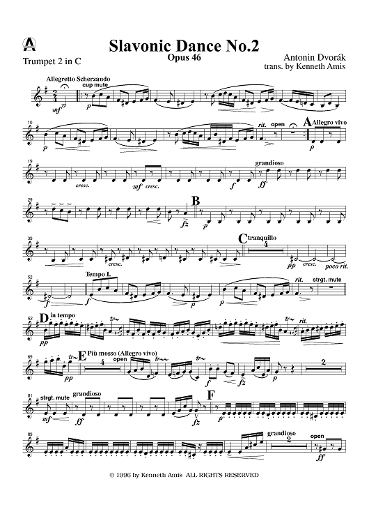 Slavonic Dance No. 2, Op. 46 - Trumpet 2 in C