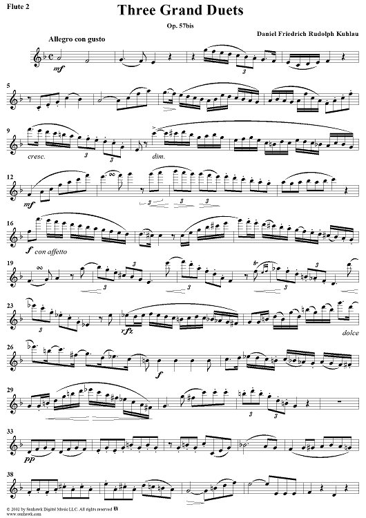 Three Grand Duets - Flute 2