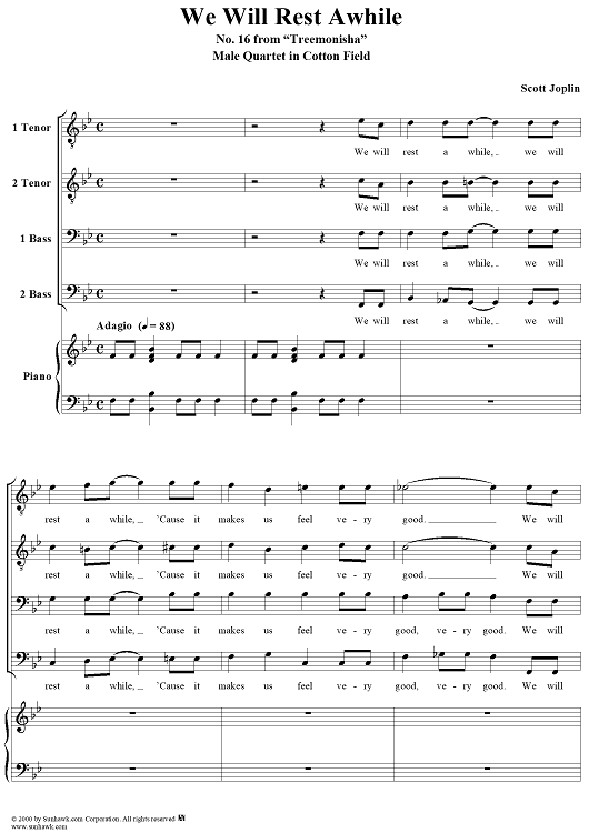 Treemonisha, No. 16: We Will Rest Awhile