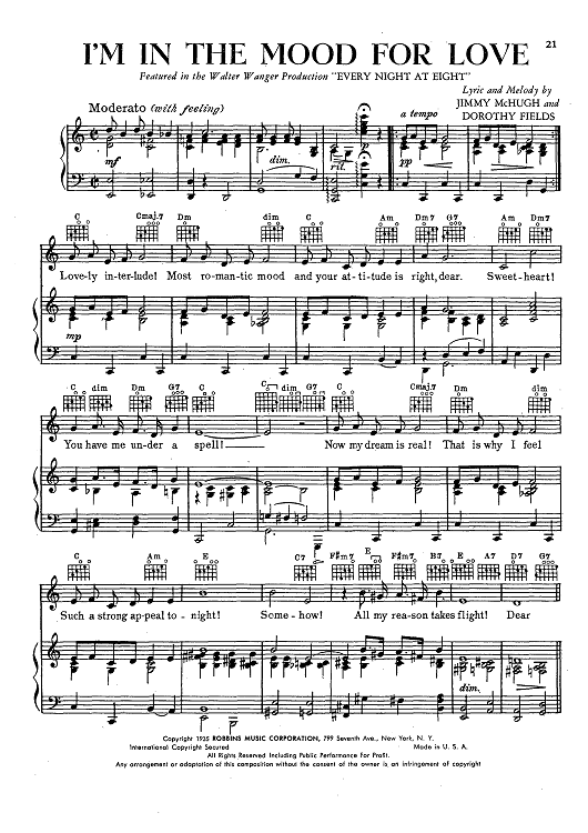 I'm In The Mood For Love