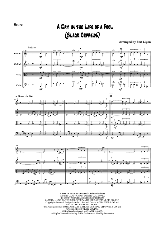 A Day In The Life Of A Fool (Black Orpheus) - Score