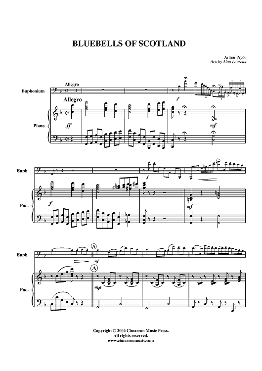 Bluebells of Scotland - Piano Score