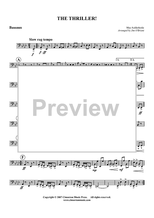 The Thriller (Rag) - Bassoon